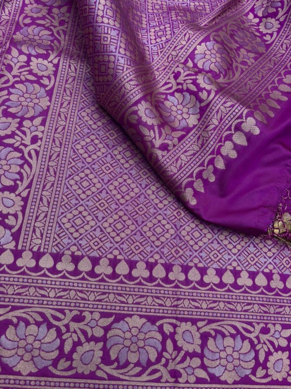 Pure Moonga silk Unique | Purple Saree
